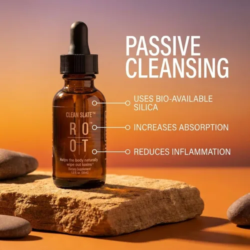 Vista 3 de Root Clean Slate por Dr. Rahm - Gotas de desintoxicación avanzada con ácido silícico biodisponible y vitamina C - Suplemento natural de limpieza