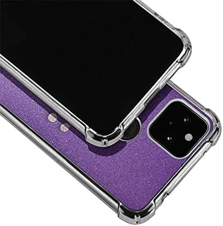 Vista 2 de Skinit Funda transparente compatible con Google Pixel 5a 5G - Diseño de corazón musical con purpurina morada