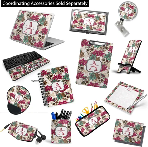 Vista 6 de Carpeta personalizada de 3 anillas de calaveras y flores de azúcar, 1 pulgada
