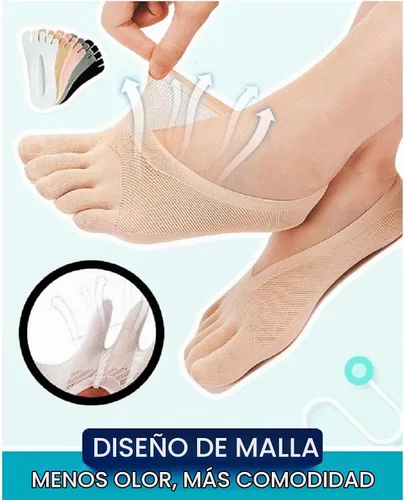 Vista 4 de Calcetines ortopédicos de compresión para los dedos, calcetines de dedo para mujer, calcetines de cinco dedos completos de corte bajo 5 pairs