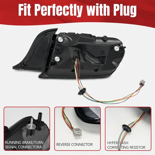 Vista 3 de HAKA TOUGH Luces traseras LED para accesorios Ford Mustang 2015-2023, luces traseras LED secuenciales para accesorios Ford Mustang Shelby