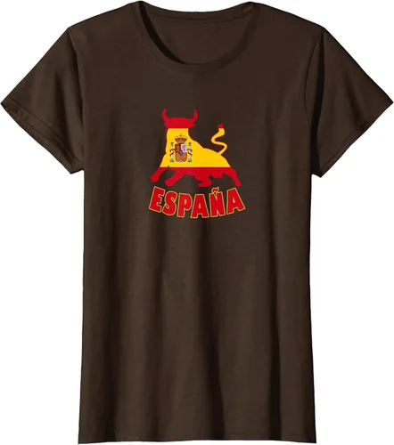 Vista 91 de Spain Espana with Bull and National Flag/Present T-Shirt Asphalt Grey