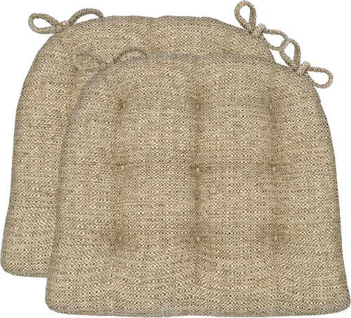 Vista 39 de Barnett Home Decor Cojines para silla de comedor Brisbane plateado gris con lazos - Tamaño mediano 16.5 x 18 Almohadilla para silla - Relleno