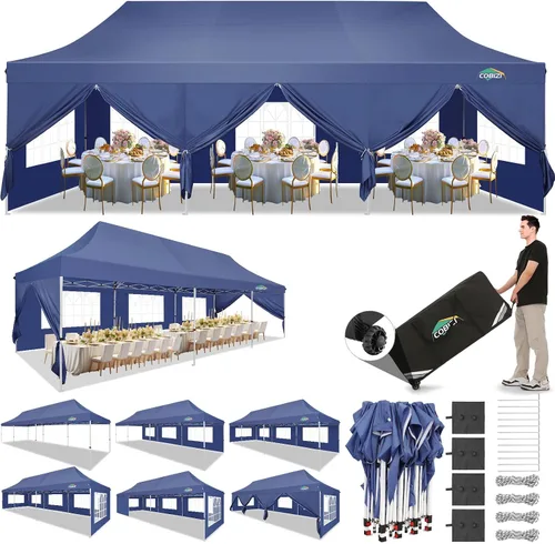 Vista 18 de COBIZI 10x15 Outdoor Patio Gazebo with Privacy Curtains, Khaki Caqui