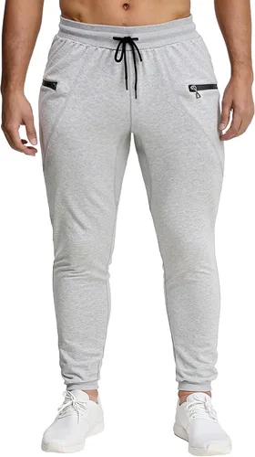 Vista 5 de MAIKANONG Pantalones deportivos ajustados para hombre, pantalones de entrenamiento para gimnasio, correr, atletismo, casual