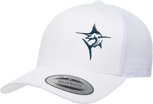 Vista 48 de Embroidered Swordfish Trucker Hat for Men & Women – Adjustable Mesh Back Snapback Baseball Cap for Fishing Negro-swwt