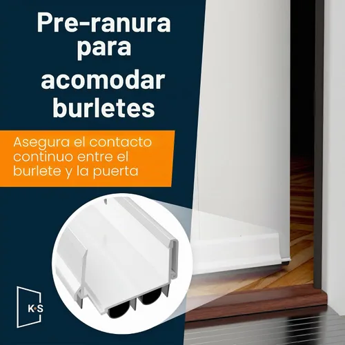 Vista 3 de Patente Pendiente, Barrido de Puerta de Doble Burbuja Ajustable, Bloqueador de Corrientes de Aire, Sello Bajo la Puerta para Puertas Exteriores, 1