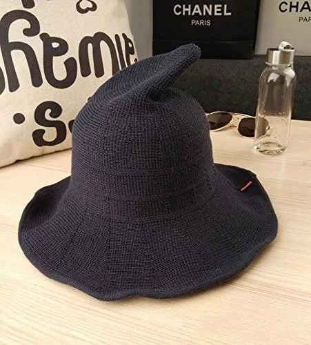 Vista 2 de Luoke - Sombrero plegable de algodón para mujer, diseño de bruja de verano