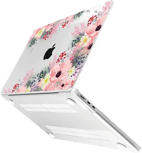 Vista 6 de Batianda - Funda para MacBook Air de 15 pulgadas con chip M5 M4 M3 M2, color rubor jardín Hermoso diseño floral.