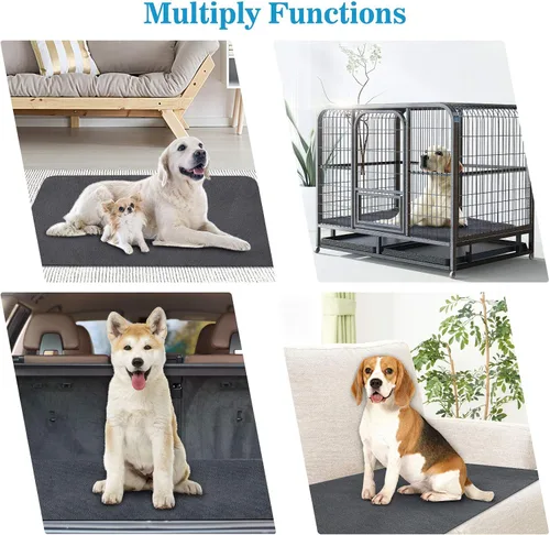Vista 7 de Almohadillas reutilizables para orina para perros, 48 x 48 pulgadas, 60 x 48 pulgadas, grandes, lavables, súper absorbentes, antideslizantes