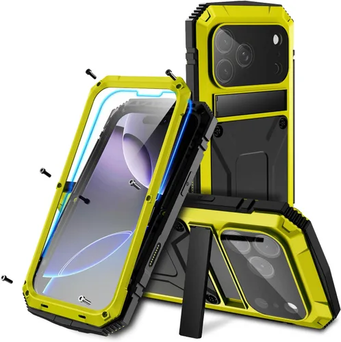 Vista 21 de Lunivop Funda compatible con iPhone 15 Pro Max de 6.7 pulgadas 2023, protección resistente, a prueba de polvo, resistente de metal de grado militar