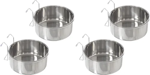 Vista 9 de petmaker Tazones para mascotas colgantes de acero inoxidable para perros y gatos - Jaula, perrera y alimentador de canastas para alimentos y agua