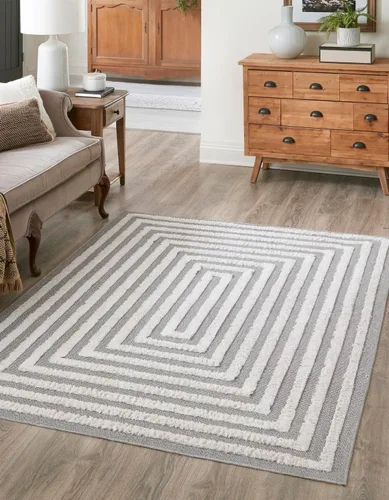 Vista 26 de Unique Loom Casa Collection Toluca - Alfombra rectangular de 2 pies 3 x 3 pies, color beige y marfil