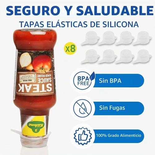 Vista 3 de Tapas elásticas de silicona extra pequeñas para botellas de vino de 1.2 a 1.5 pulgadas, botellas de condimentos, frascos, latas, paquete de 8