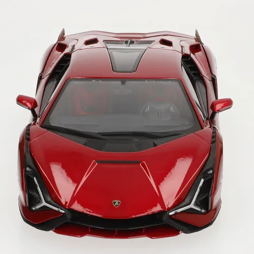 Vista 8 de Lamborghini Sian FKP 37 Rojo con ruedas de cobre 118 Modelo de automóvil fundido a presión por Bburago 11046 TY-18-11046R
