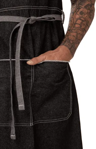 Vista 9 de Chef Works Delantal Bronx con cuello redondo
