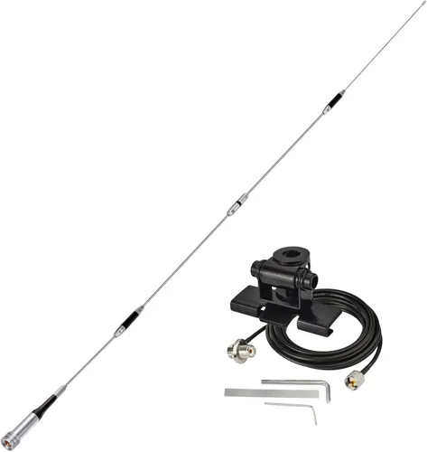 Vista 10 de Bingfu Antena de radio móvil de radioaficionado VHF UHF 136-174MHz 400-470MHz Radio aficionado Radio de dos vías Antena de radio con soporte fijo