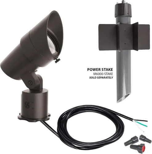 Vista 2 de WAC Iluminación de paisaje, LED de voltaje de línea de 120 V, luz de acento de tamaño mediano con ángulo de haz ajustable y control de brillo