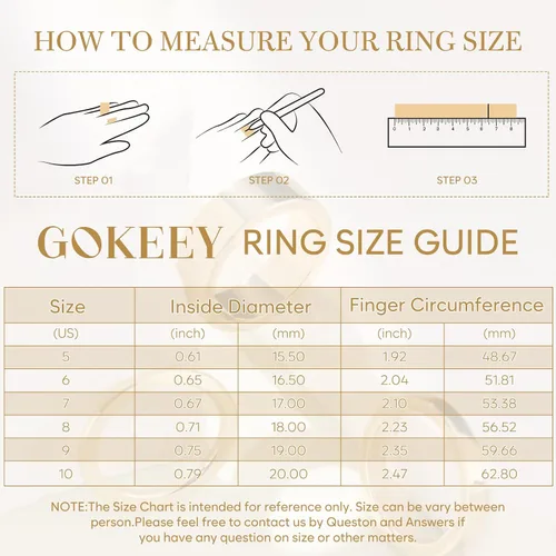 Vista 5 de Gokeey Anillos de oro para mujer, chapados en oro de 14 quilates, juego de anillos apilables delicados para niñas, joyas, regalos, joyas, regalos