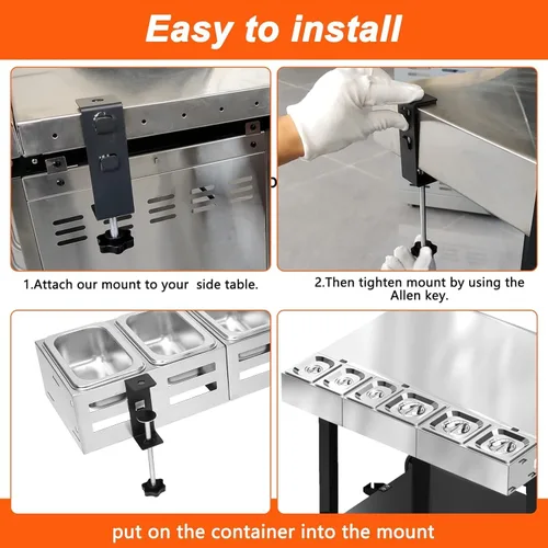 Vista 8 de Mesa de carrito de horno de pizza y estación de cobertura para Ooni Koda/Karu/Fyra 16 y 12, carrito de cocina móvil grueso y ensanchado, soporte