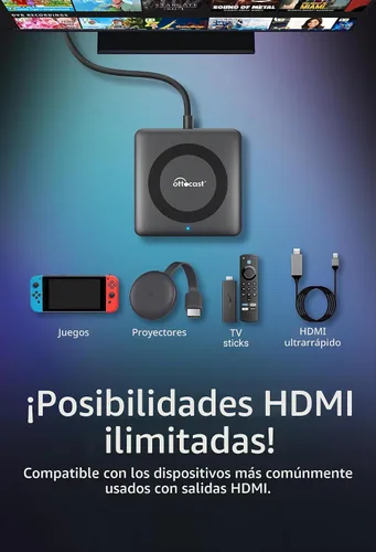 Vista 6 de OTTOCAST 4 en 1 Car TV Mate Max y adaptador inalámbrico Carplay/Android Auto Adaptador de coche HDMI, iPhone y Android, viendo películas