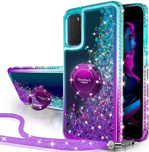 Vista 8 de Silverback Funda para Samsung Galaxy S20 con soporte de anillo, color verde