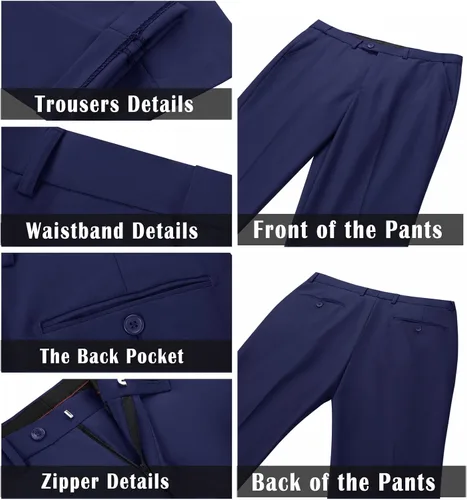 Vista 6 de Datysum Traje de 2 piezas para hombre de boda, esmoquin, chaqueta de baile de graduación, trajes ajustados de dos botones, vestido de boda, chaqueta