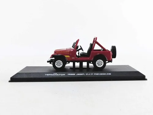Vista 3 de Jeep CJ-7 Renegade 1983 de Sarah Connor - The Terminator (1984), auténtica decoración de películas, detalles cromados, neumáticos de goma reales