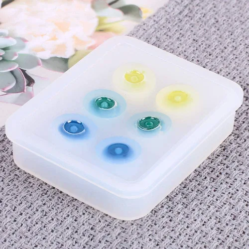 Vista 5 de 2 piezas de cuentas de esfera con agujeros redondos de resina epoxi joyería