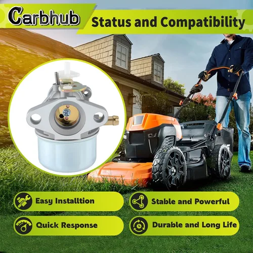Vista 2 de Carbhub 799869 Carburador para cortacésped 792253 498170 499059 799869 Lavadora a presión para cortacésped Rotary 14112 Oregon 50-658 Carb