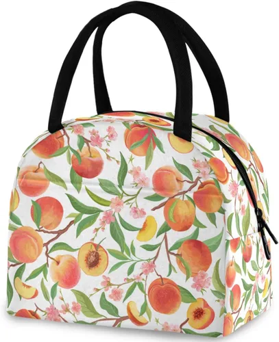 Vista 22 de Bolsa de almuerzo reutilizable para Halloween, colores arcoíris, murciélagos, estrellas, bolsa térmica aislada para el regreso a la escuela
