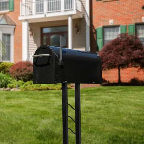 Vista 4 de Architectural Mailboxes Montroso - Poste para buzón de acero galvanizado, código de compatibilidad A, MON00BPEC, negro