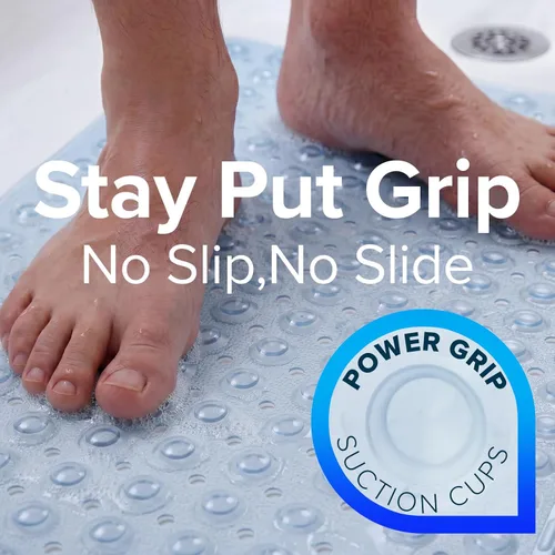 Vista 2 de SlipX Solutions - Alfombrilla extra larga y de agarre fuerte para bañera y ducha, para ancianos y niños, de 39 x 16 pulgadas, antideslizante