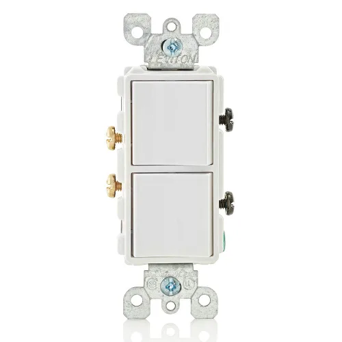 Vista 9 de Decora Leviton Apagador de combinación de CA, polo único, grado comercial, 15 amperios, 120/277 voltios., 5634-E Negro
