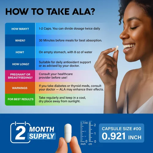 Vista 8 de Ácido Alfa Lipóico 600mg - Suplemento de ALA Antioxidante para el Apoyo a los Nervios, Energía y Metabolismo - Fuerza Extra con Benfotiamina, B1