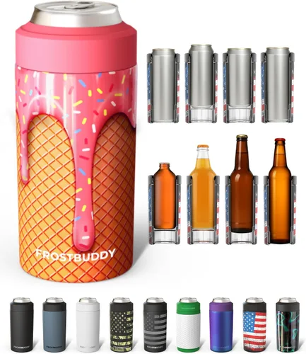 Vista 10 de Frost Buddy - Enfriador universal de latas, aislante de latas de acero Se adapta a latas delgadas de 12 onzas, 16 onzas, niños altos