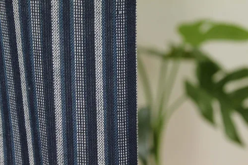 Vista 6 de Narumi - Tapiz de tela de algodón con rayas verticales, 66.9 x 33.5 in, color azul marino