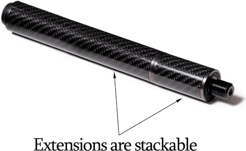 Vista 4 de OKKO Extensión de taco de billar de fibra de carbono con parachoques para tacos de piscina Predator