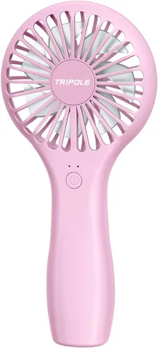 Vista 12 de TriPole Paquete de 2 mini ventiladores portátiles de mano, color rosa, 3 velocidades, potente ventilador de mano con batería personal para viajes