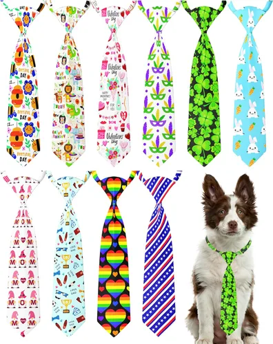 Vista 43 de PET SHOW Paquete de 10 corbatas para perros de feliz cumpleaños, XS