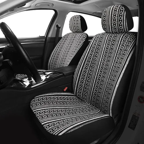 Vista 2 de Pariitadin Baja - Fundas para asientos de automóvil tipo manta de montura, juego completo con almohadillas para cinturón de seguridad, fundas