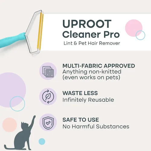 Vista 3 de Uproot Clean Pro - Herramienta de depilación de mascotas, borde multitela, rastrillo de alfombra Reusable Special Dog Hair Remover for Couch, Pet