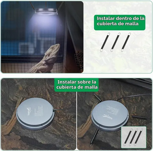 Vista 7 de UVB Light for Reptiles with Dimming, LED UVB Light Bulb Fixture for Bearded Dragon Gecko Lizard Turtle Snake, Adjustable Brightness UVA UVB Lamp for