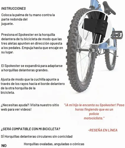 Vista 5 de SPOKESTER Fabricante de ruido de bicicleta: hace que tu bicicleta suene como una motocicleta Negro