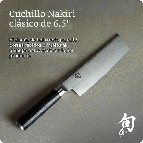 Vista 2 de Shun Classic Cuchillo Nakiri de acero inoxidable de 6 1/2 pulgadas