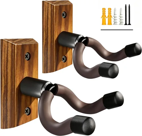 Vista 19 de Colgador de pared para guitarra, 2 piezas, gancho de madera de haya, soporte para guitarra Beech Wood