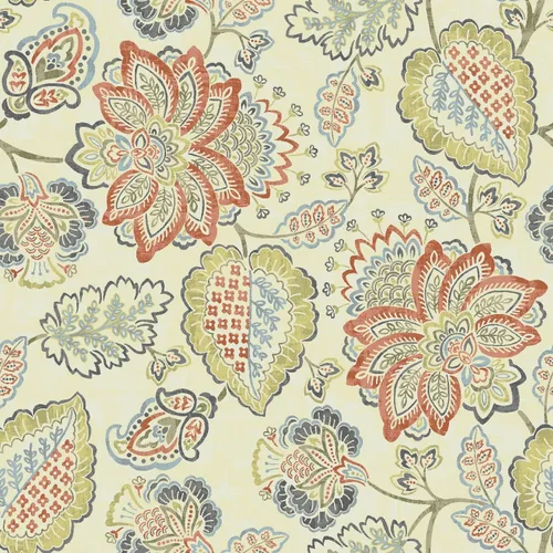 Vista 3 de Stitch & Sparkle Tela de Costura 100% Algodón Duck 54" Diseño Jacobeo Scroll Color Rojo por Yarda (Paquete de 2)