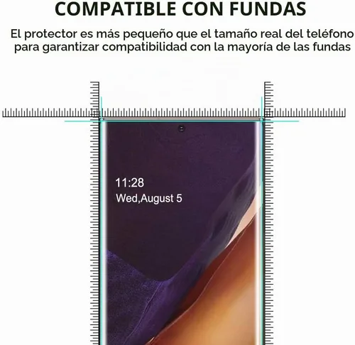 Vista 8 de Protector de pantalla para Galaxy Note 20 Ultra, vidrio templado UV [paquete de 3], cobertura completa de borde a borde, reparación de arañazos