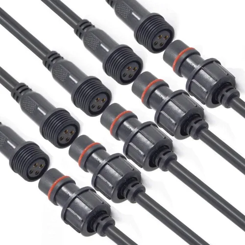 Vista 7 de Conectores Impermeables de 2 Cables, 12AWG Enchufe Conector LED Macho Hembra con Conectores Impermeables de 2 Pines, Cable de Extensión IP68 de 25CM