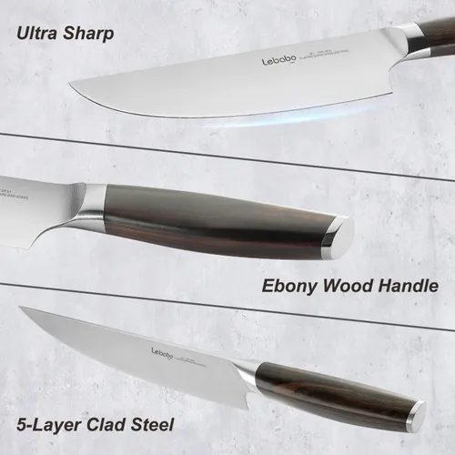 Vista 4 de Cuchillo de chef, cuchillo de cocina de 8 pulgadas para cortar y cortar